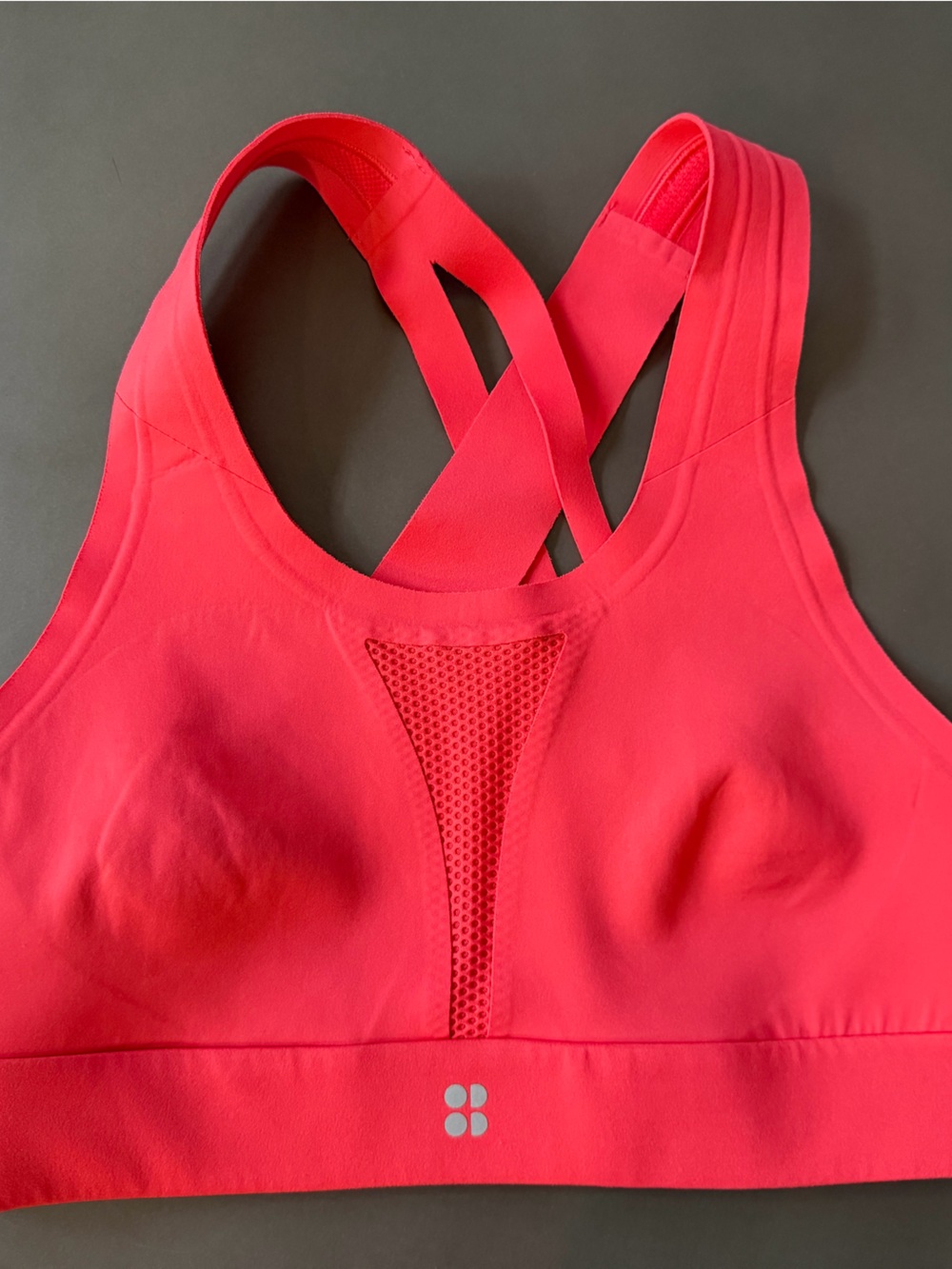Sweaty Betty Coral Red Cross-Back Sports Bra